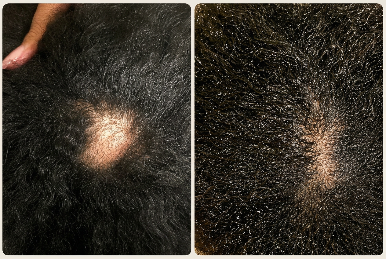 Sara — hair regrowth result from Raw Batana oil